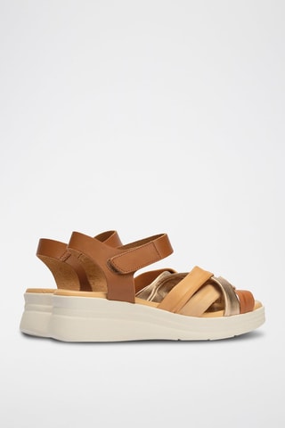 Sandali platform in pelle nappa - Beige