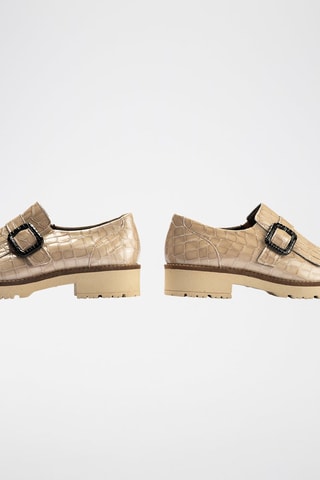 Mocassini in pelle verniciata - Beige