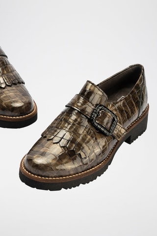 Mocassini in pelle verniciata - Grigio