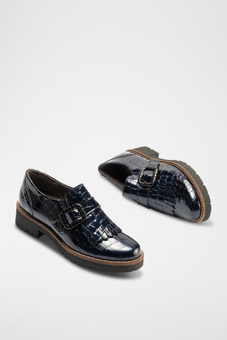 Mocassini in pelle verniciata - Blu
