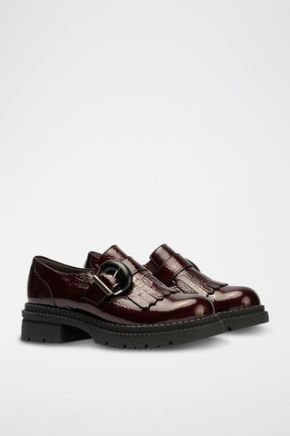 Monk strap in pelle verniciata - Rosso