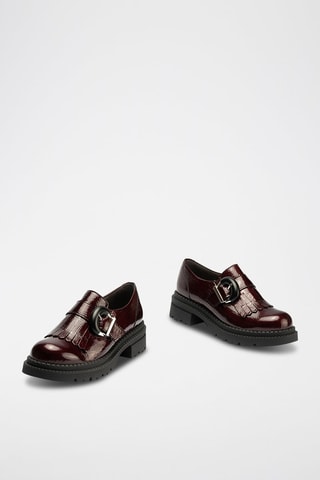 Monk strap in pelle verniciata - Rosso