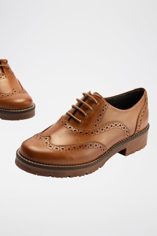 Stringate in pelle nappa - Marrone