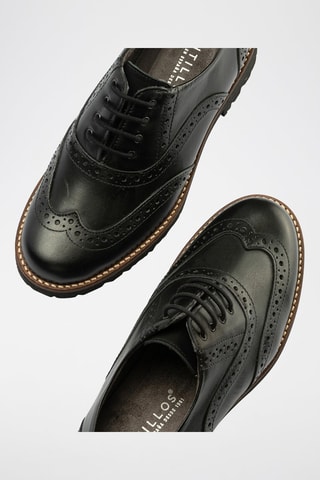 Stringate in pelle nappa - Nero