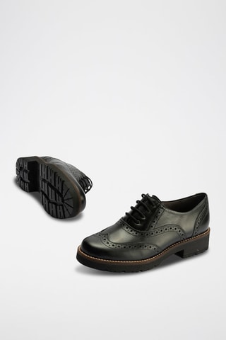 Stringate in pelle nappa - Nero