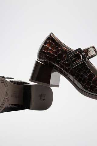 Scarpe baby con tacco in pelle verniciata - Marrone