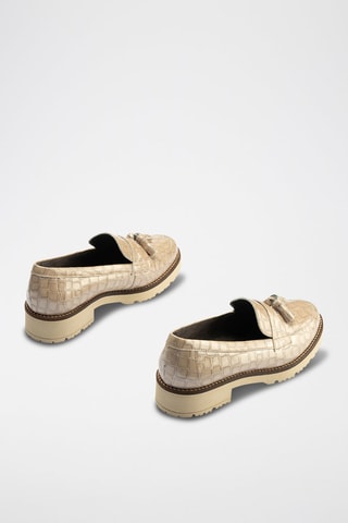 Mocassini in pelle verniciata - Beige