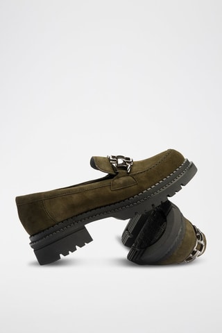 Mocassini in pelle scamosciata - Verde