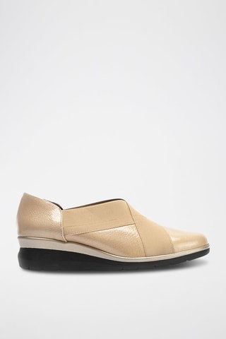 Slip-on in pelle verniciata - Beige