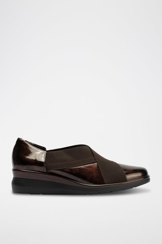 Slip-on in pelle verniciata - Marrone