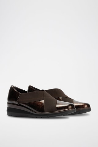 Slip-on in pelle verniciata - Marrone