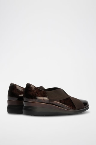Slip-on in pelle verniciata - Marrone