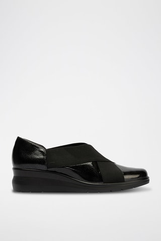 Slip-on in pelle verniciata - Nero