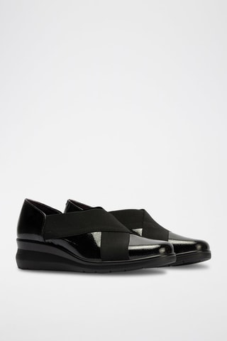 Slip-on in pelle verniciata - Nero