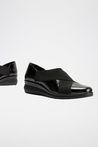 Slip-on in pelle verniciata - Nero