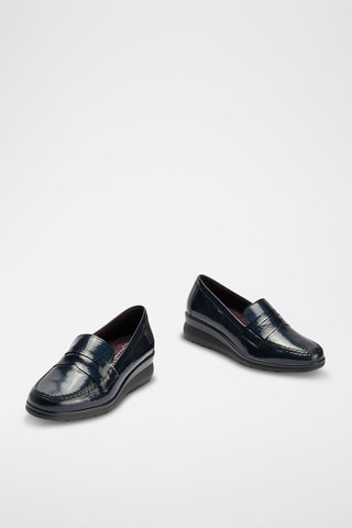 Mocassini in pelle verniciata - Blu