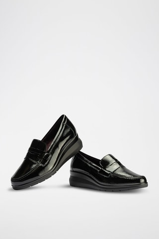 Mocassini in pelle verniciata - Nero