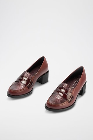 Décolleté in pelle - Rosso