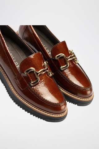 Mocassini in pelle verniciata - Marrone