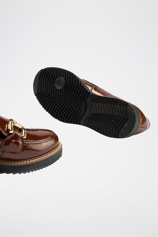 Mocassini in pelle verniciata - Marrone