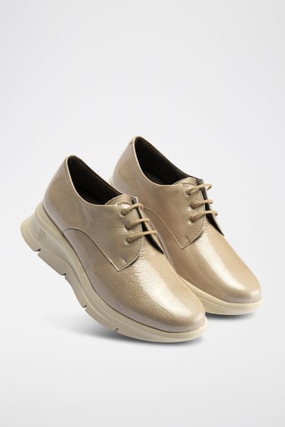 Stringate in pelle verniciata - Beige