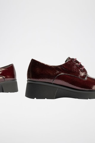 Stringate in pelle verniciata - Rosso