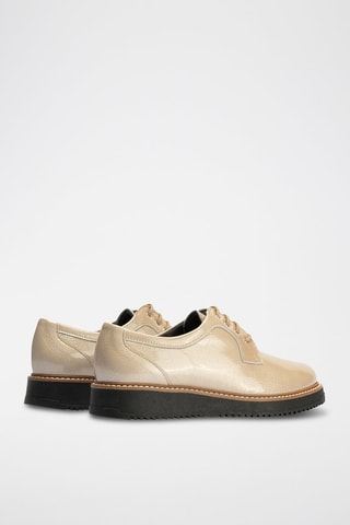 Stringate in pelle verniciata - Beige