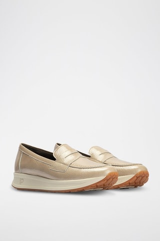 Mocassini in pelle verniciata - Beige