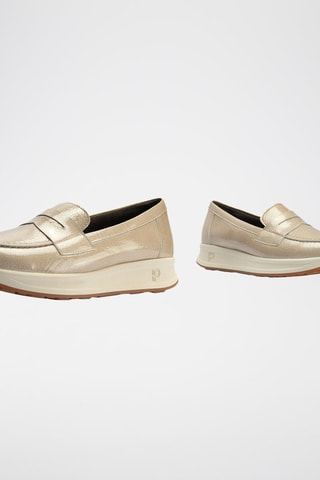 Mocassini in pelle verniciata - Beige