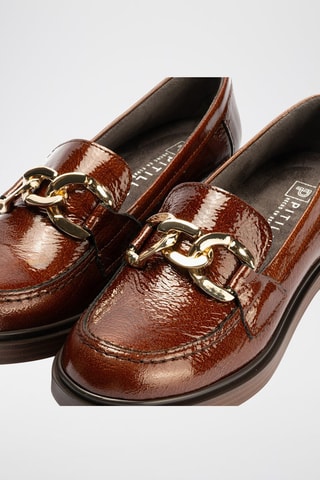 Mocassini in pelle verniciata - Marrone