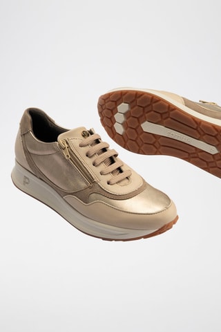Sneakers in pelle nappa - Beige