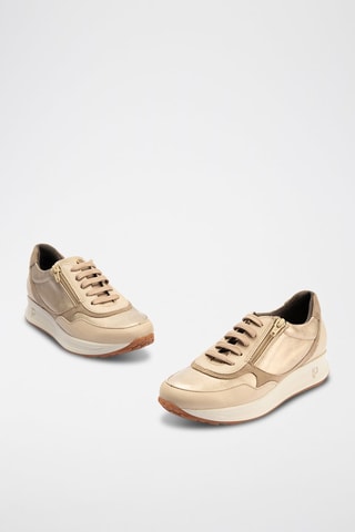 Sneakers in pelle nappa - Beige