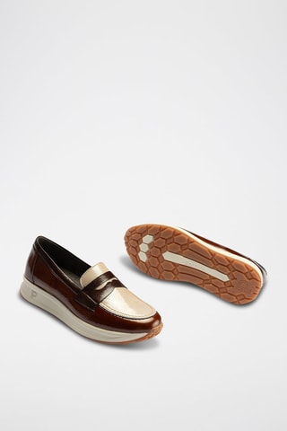 Mocassini in pelle verniciata - Marrone