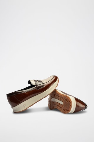 Mocassini in pelle verniciata - Marrone
