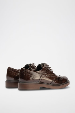Oxford in pelle verniciata - Marrone