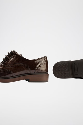 Oxford in pelle verniciata - Marrone