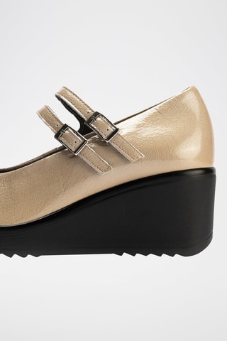 Scarpe baby con zeppa in pelle verniciata - Beige