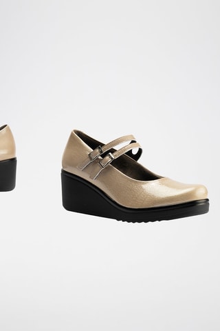 Scarpe baby con zeppa in pelle verniciata - Beige