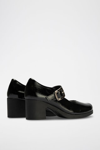 Scarpe baby con tacco in pelle verniciata - Nero