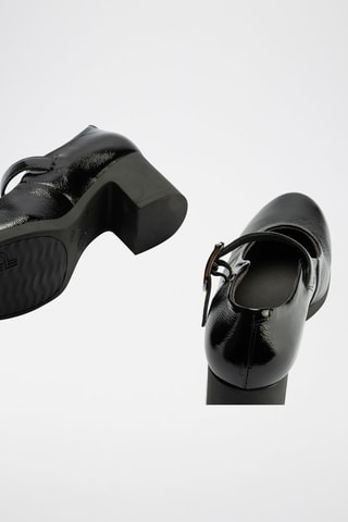 Scarpe baby con tacco in pelle verniciata - Nero