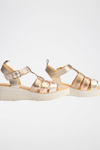 Sandali platform in pelle nappa - Dorato