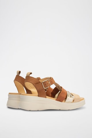 Sandali platform in pelle nappa - Beige