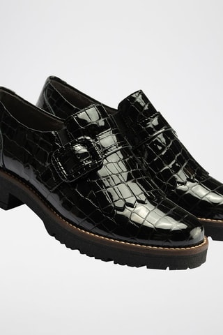 Mocassini in pelle verniciata - Nero