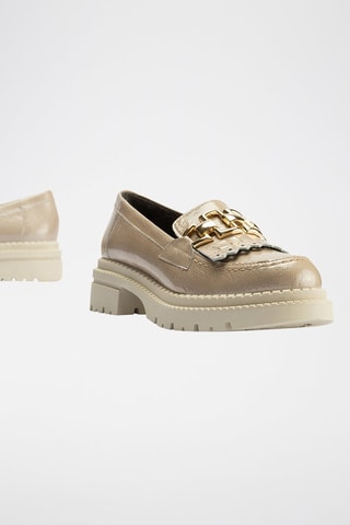 Mocassini in pelle verniciata - Beige