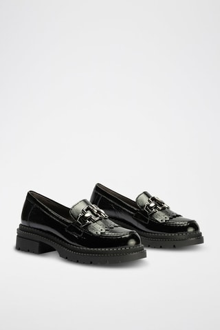 Mocassini in pelle verniciata - Nero