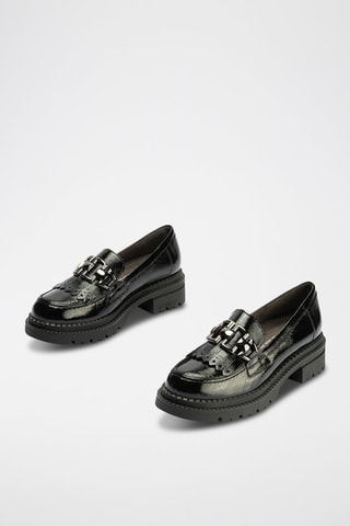 Mocassini in pelle verniciata - Nero