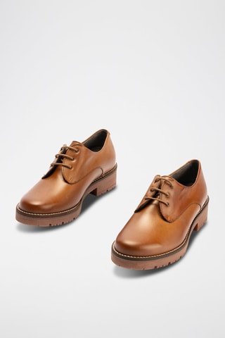 Stringate in pelle nappa - Marrone