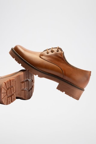 Stringate in pelle nappa - Marrone