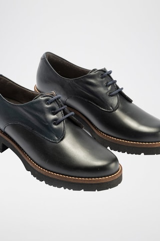 Stringate in pelle nappa - Blu