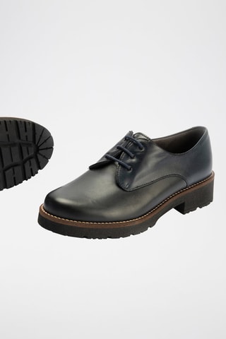 Stringate in pelle nappa - Blu